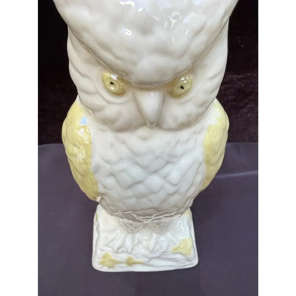 Vintage Belleek Owl Succulent Vase Ireland Early 6th Mark 1960’s Rare
